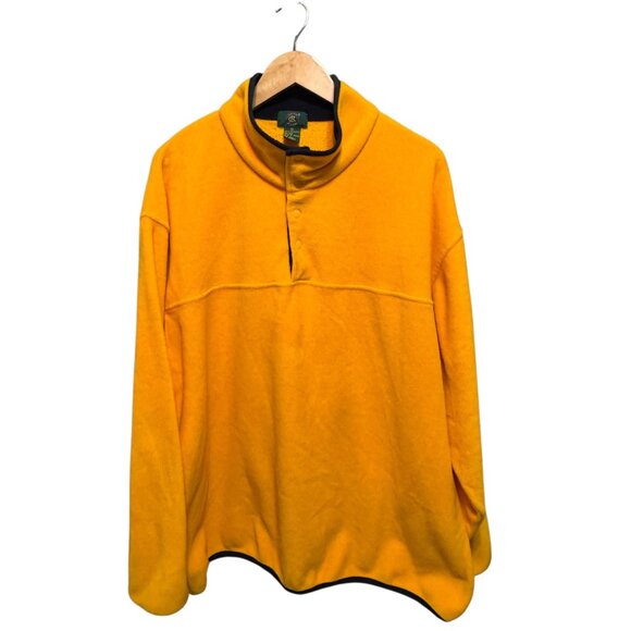 Club Room Yellow/Black Snap Pullover Fleece Jacket/Sweater - Picture 3 of 10